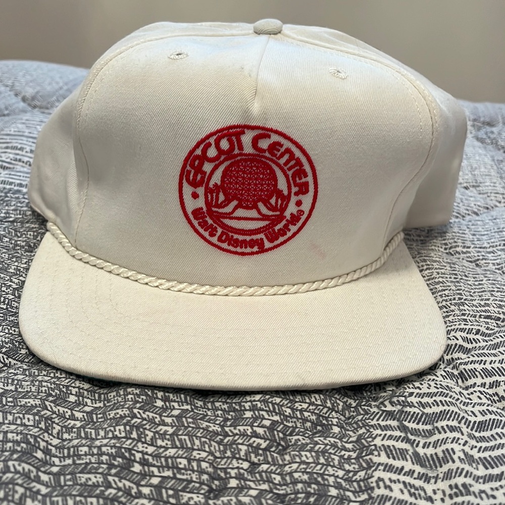 Disney White and Red Epcot Center Rope Brim Hat